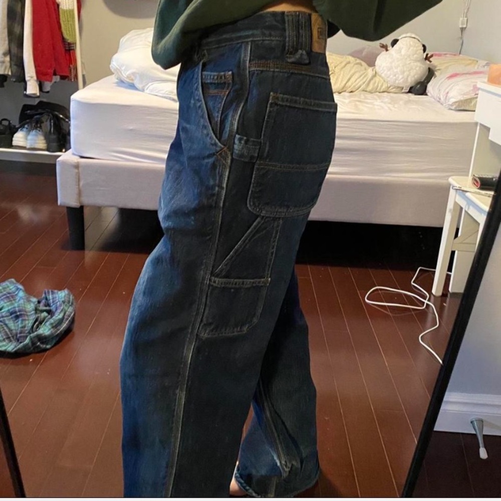 Vintage baggy dark blue jeans